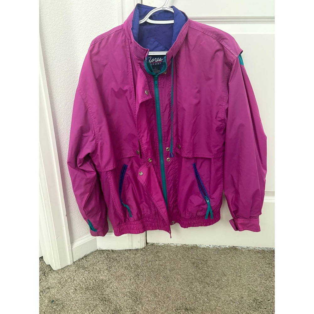 Apres Sport Vintage Color Block Windbreaker Jacket - 90s Retro size M